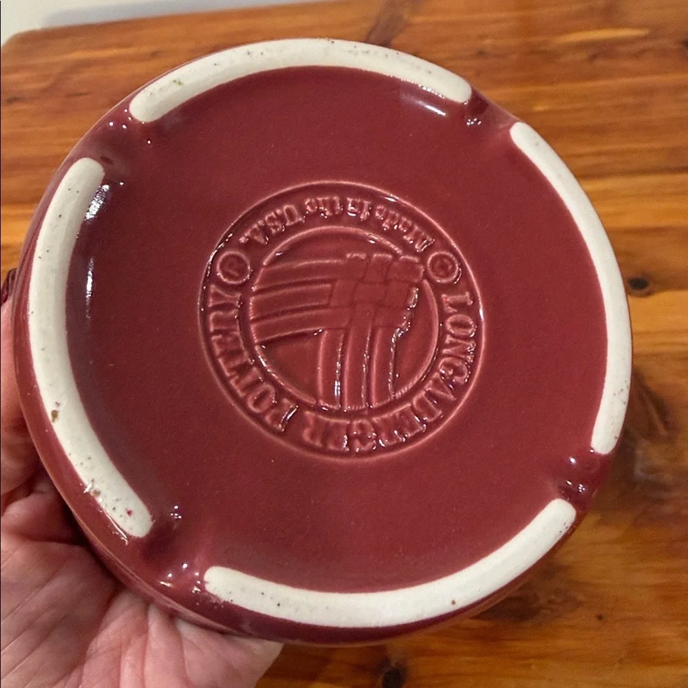 Longaberger One Pint Salt Crock w/ Lid in Paprika
